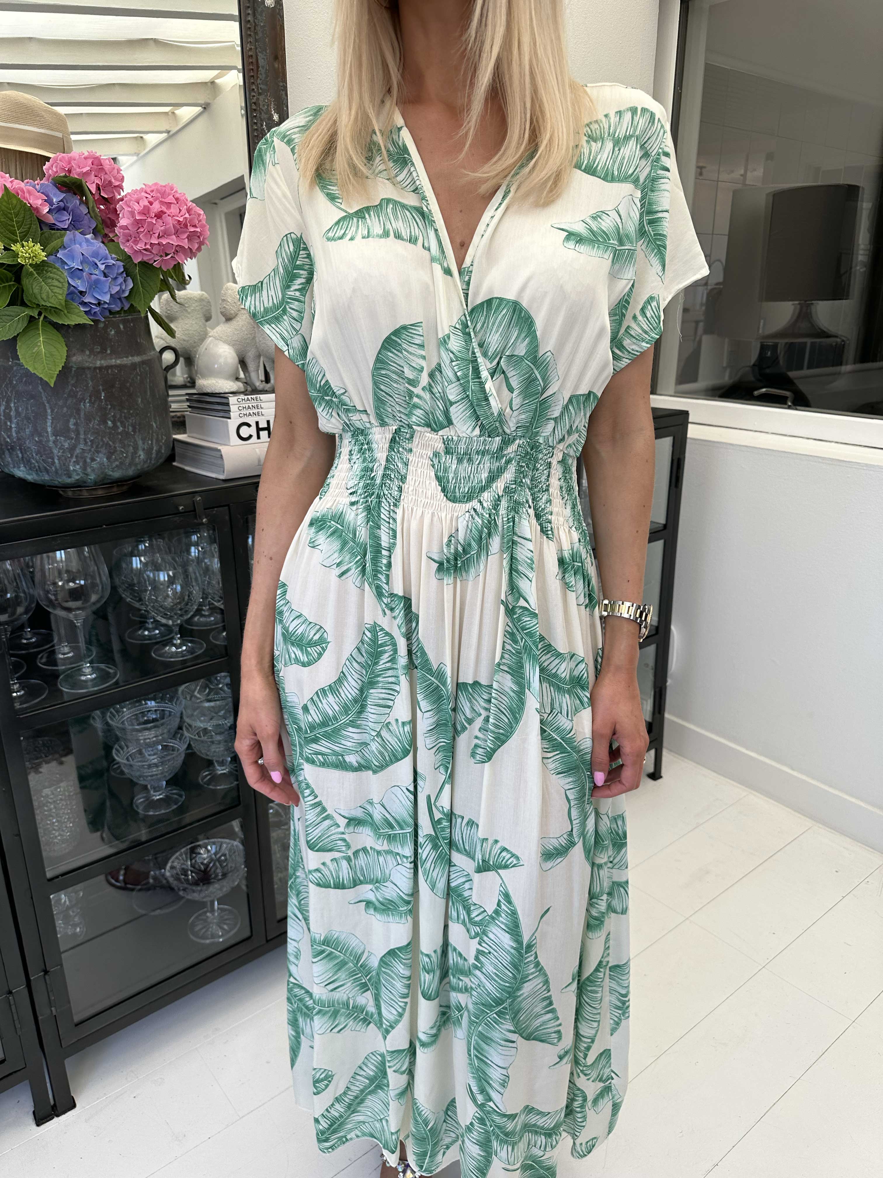 Misha leaf - Söt lång blommig klänning med smock